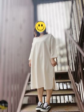 「Libra Cue（リブラ キュー）のアイテム（ワンピース）」を使った、enenkaさん（レディース・156cm）の春コーディネート
