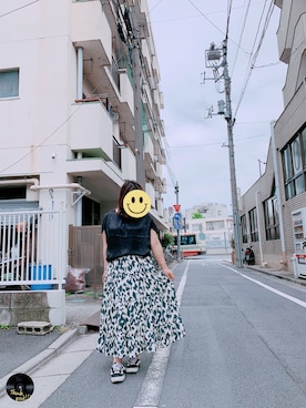 「Libra Cue（リブラ キュー）のアイテム（スカート）」を使った、enenkaさん（レディース・156cm）の春コーディネート