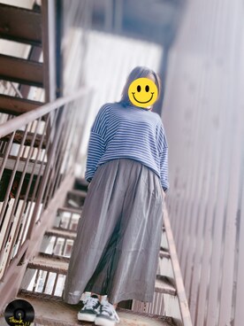 「Libra Cue（リブラ キュー）のアイテム（ニット/セーター）」を使った、enenkaさん（レディース・156cm）の春コーディネート