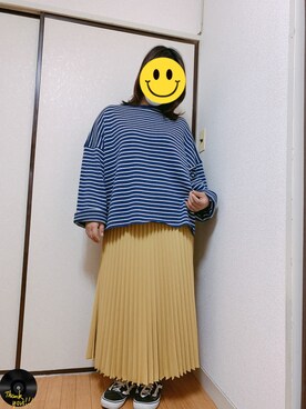 「Libra Cue（リブラ キュー）のアイテム（スカート）」を使った、enenkaさん（レディース・156cm）の春コーディネート