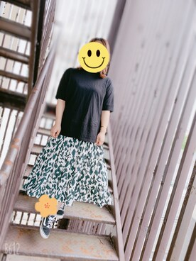 「Libra Cue（リブラ キュー）のアイテム（スカート）」を使った、enenkaさん（レディース・156cm）の春コーディネート