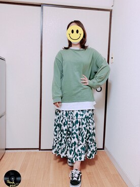 「Libra Cue（リブラ キュー）のアイテム（スカート）」を使った、enenkaさん（レディース・156cm）の春コーディネート