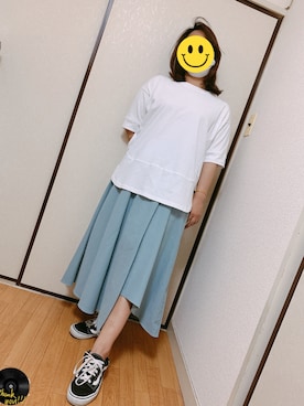 「Libra Cue（リブラ キュー）のアイテム（スカート）」を使った、enenkaさん（レディース・156cm）の春コーディネート