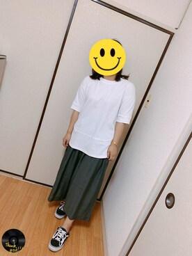 「Libra Cue（リブラ キュー）のアイテム（Tシャツ/カットソー）」を使った、enenkaさん（レディース・156cm）の春コーディネート