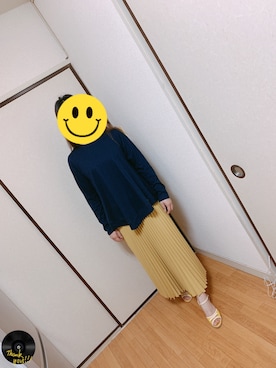 「Libra Cue（リブラ キュー）のアイテム（スカート）」を使った、enenkaさん（レディース・156cm）の春コーディネート