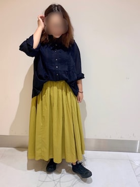 「Libra Cue（リブラ キュー）のアイテム（スカート）」を使った、enenkaさん（レディース・156cm）の秋コーディネート