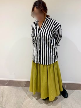 「Libra Cue（リブラ キュー）のアイテム（スカート）」を使った、enenkaさん（レディース・156cm）の秋コーディネート
