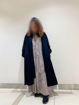 「manana suerte（マニャーナスエルテ）のアイテム（ステンカラーコート）」を使った、enenkaさん（レディース・156cm）の秋コーディネート