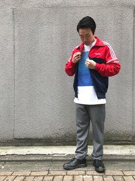 「袖プリント」｜「アイテム（ジャケット/アウター）」を使った、seiya_nagaokaさん（メンズ・171cm）の冬コーディネート