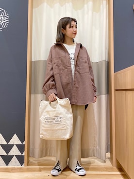 「Samansa Mos2 blue（サマンサモスモスブルー）のアイテム（その他アウター）」を使った、ナカガワさん（レディース・154cm）の秋コーディネート