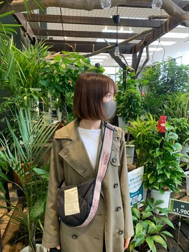 「カーキアウター」｜「アイテム（トレンチコート）」を使った、maoさん（レディース・151cm）の春コーディネート