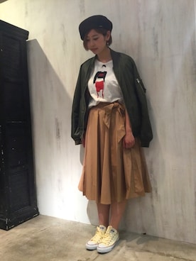 「Alpha Industries（アルファインダストリーズ）のアイテム（ジャケット/アウター）」を使った、tammmさん（レディース・169cm）の春コーディネート