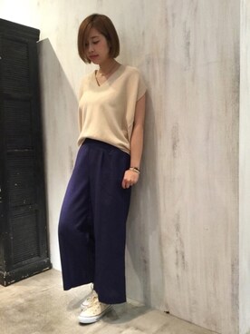「アイテム（ブローチ/コサージュ、ホワイト系）」を使った、tammmさん（レディース・169cm）の夏コーディネート