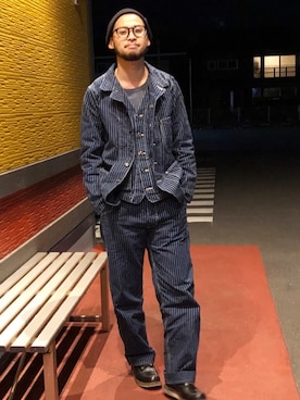 「ヒッコリー」｜「アイテム（ブルゾン）」を使った、4484さん（メンズ・175cm）の春コーディネート