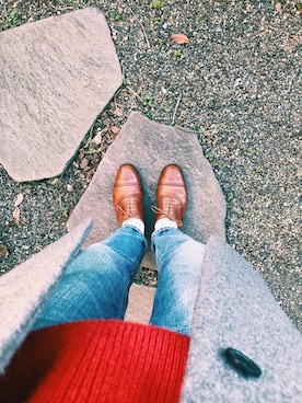 「A.P.C.（アーペーセー）のアイテム（チェスターコート）」を使った、aiueosakoさん（メンズ・167cm）の冬コーディネート