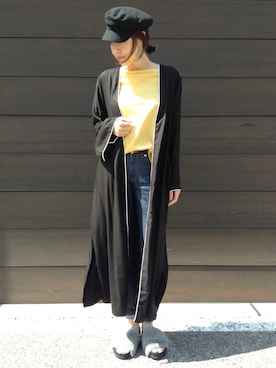 「マキシ」｜「アイテム（その他アウター）」を使った、stanfoland.tokyoさん（レディース・160cm）の春コーディネート