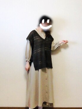 「Samansa Mos2 blue」｜「アイテム（シャツワンピース）」を使った、kyomiさん（レディース・156cm）の春コーディネート