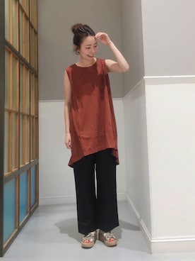 「ラフスタイル」｜「アイテム（チュニック）」を使った、mizkさん（レディース・162cm）の夏コーディネート