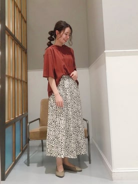「Aラインスカート」｜「アイテム（パーカー）」を使った、mizkさん（レディース・162cm）の秋コーディネート
