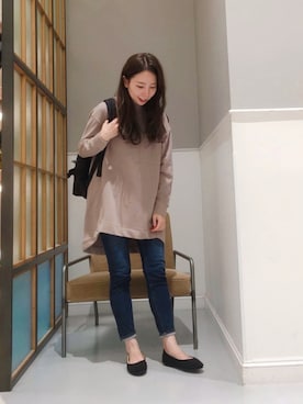 「デイリーカジュアル」｜「アイテム（チュニック）」を使った、mizkさん（レディース・162cm）の秋コーディネート