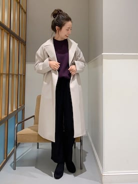 「デイリーカジュアル」｜「アイテム（チェスターコート）」を使った、mizkさん（レディース・162cm）の冬コーディネート
