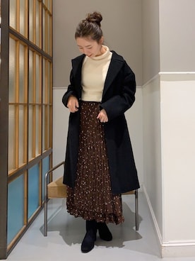 「レプシィム(LEPSIM)」｜「アイテム（チェスターコート）」を使った、mizkさん（レディース・162cm）の冬コーディネート