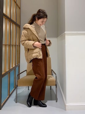 「レプシィム(LEPSIM)」｜「アイテム（チノパンツ）」を使った、mizkさん（レディース・162cm）の冬コーディネート
