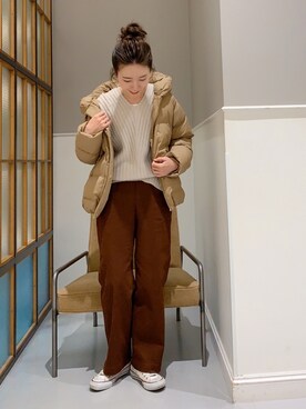 「レプシィム(LEPSIM)」｜「アイテム（チノパンツ）」を使った、mizkさん（レディース・162cm）の冬コーディネート
