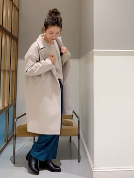 「レプシィム(LEPSIM)」｜「アイテム（チェスターコート）」を使った、mizkさん（レディース・162cm）の冬コーディネート