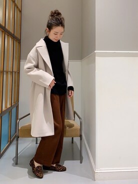 「レプシィム(LEPSIM)」｜「アイテム（チェスターコート）」を使った、mizkさん（レディース・162cm）の冬コーディネート