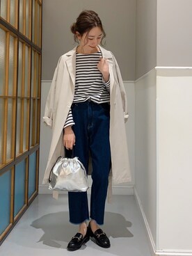 「LEPSIM（レプシィム）のアイテム（トレンチコート）」を使った、mizkさん（レディース・162cm）の春コーディネート