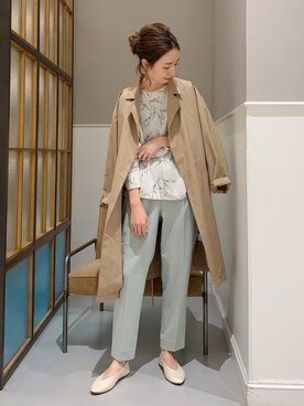 「LEPSIM（レプシィム）のアイテム（トレンチコート）」を使った、mizkさん（レディース・162cm）の春コーディネート