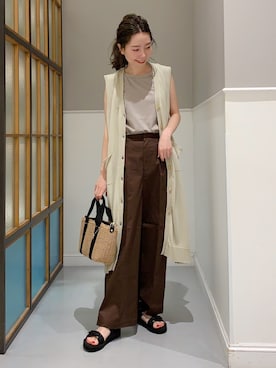 「レプシィム(LEPSIM)」｜「アイテム（チノパンツ）」を使った、mizkさん（レディース・162cm）の夏コーディネート