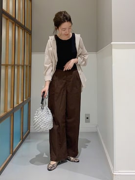 「レプシィム(LEPSIM)」｜「アイテム（チノパンツ）」を使った、mizkさん（レディース・162cm）の夏コーディネート
