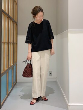 「レプシィム(LEPSIM)」｜「アイテム（チノパンツ）」を使った、mizkさん（レディース・162cm）の夏コーディネート