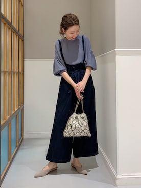 「レプシィム(LEPSIM)」｜「アイテム（オールインワン・サロペット）」を使った、mizkさん（レディース・162cm）の秋コーディネート