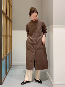 「LEPSIM（レプシィム）のアイテム（シャツワンピース）」を使った、mizkさん（レディース・162cm）の秋コーディネート