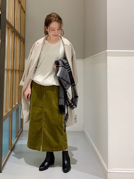 「レプシィム(LEPSIM)」｜「アイテム（チェスターコート）」を使った、mizkさん（レディース・162cm）の冬コーディネート
