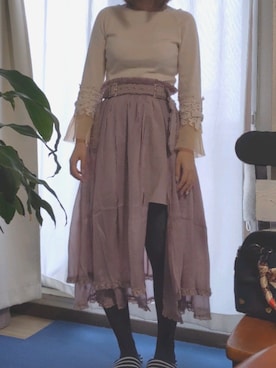 「STRAWBERRY-FIELDS（ストロベリーフィールズ）のアイテム（ニット/セーター）」を使った、まさん（レディース・160cm）の冬コーディネート
