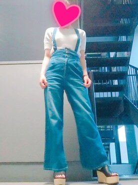 「CECIL McBEE（セシルマクビー）のアイテム（サロペット/オーバーオール）」を使った、chanmeiさん（レディース・152cm）の夏コーディネート