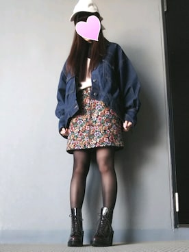 「archives（アルシーヴ）のアイテム（キャップ）」を使った、chanmeiさん（レディース・153cm）の春コーディネート