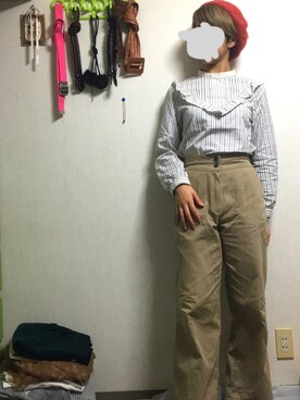 「A land（エーランド）のアイテム（パンツ）」を使った、miyuさん（レディース・162cm）の秋コーディネート