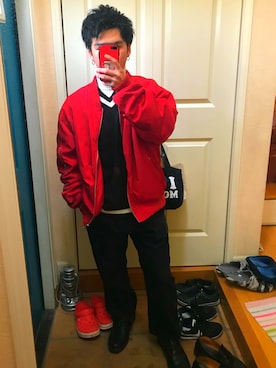「アイテム（MA-1）」を使った、kuumaさん（メンズ・162cm・10代）の春コーディネート