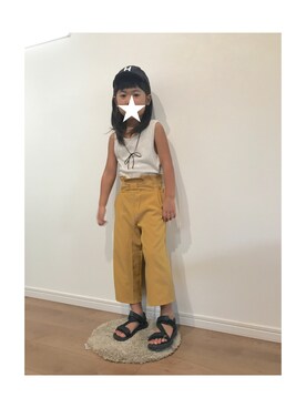 「koreaのアイテム（トップス、ベージュ系）」を使った、yuna★soraさん（キッズ・110cm）の夏コーディネート
