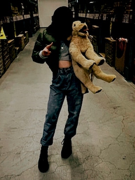 「PLAYBOY（プレイボーイ）のアイテム（帽子）」を使った、ももさん（レディース・165cm）の春コーディネート