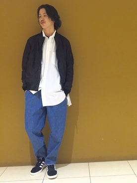 「アイテム（MA-1）」を使った、YUKIさん（メンズ・176cm）の春コーディネート