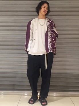 「SUN SURF（サンサーフ）のアイテム」を使った、YUKIさん（メンズ・176cm）の春コーディネート