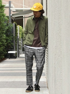 「ベロア」｜「アイテム（帽子）」を使った、YUKIさん（メンズ・176cm）の秋コーディネート