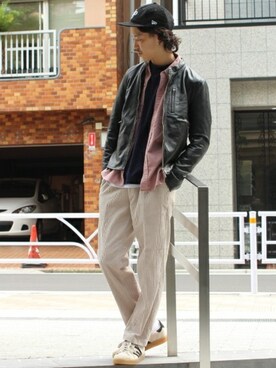 「JOURNAL STANDARD（ジャーナルスタンダード）のアイテム（ライダースジャケット）」を使った、YUKIさん（メンズ・176cm）の秋コーディネート