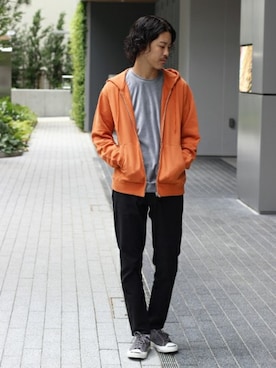 「Russell Athletic（ラッセルアスレティック）のアイテム（パーカー）」を使った、YUKIさん（メンズ・176cm）の秋コーディネート